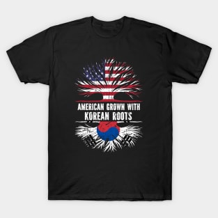 American Grown with Korean Roots USA Flag T-Shirt